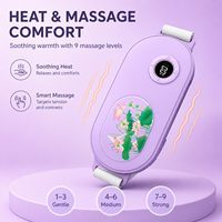 Cinturón de Masaje Térmico de Gran Área con Compresa Caliente para Alivio de Dolores Menstruales y de Cintura con Batería Recargable de 5000mAh