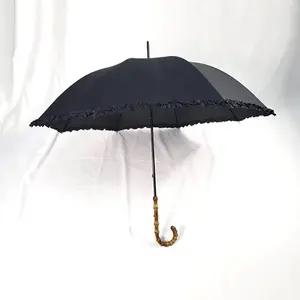 High quality elegant bamboo handle women umbrella for Japan and Korea market