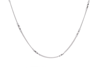 Collier fin en platine Pt950 blanc à trois perles espacées avec maillons décalés, unisexe, multicouche, décontracté, bijou en platine, cadeau