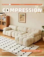 Canapé modulaire sectionnel en L moderne et convertible, rembourré en velours sherpa marron rose pâle, capitonné, avec coussin à bulles extensible, Villa