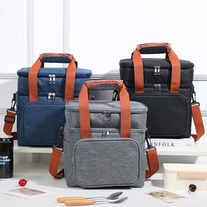 Customize Lunch Bag for Women Men Double Deck Lunch Box Leakproof Insulated Soft Large Adult Lunch Cooler Bag for Work - Product Image 1
