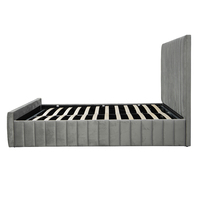 Willsoon Cadre de lit élégant en MDF avec élévateur à gaz Lit ottoman en velours King Size pour usage domestique Caractéristiques Rangement Queen Size