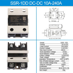 Relais statique monophasé AC/DC SSR 10A 25A 40A 60A 80A 100A 120A 180DD 240DD DA DD G663 - Product Image 5