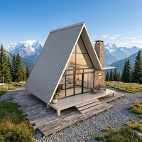 Maison A-Frame Thermique Isolée Pliable, Conteneur Modulaire Moderne pour Climat Froid et Hébergement Hivernal en Montagne, Utilisation Hôtelière
