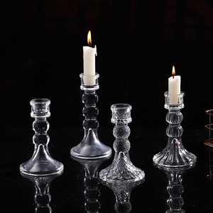 <span class=keywords><strong>Bougeoir</strong></span> en verre épais de style européen HBL, élégant support à <span class=keywords><strong>bougie</strong></span> <span class=keywords><strong>pour</strong></span> décoration de centre de table - Product Image 2
