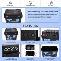 Boîte de batterie Licitti ABS LiFePO4 12v, étanche pour l'extérieur, camping-car, camping, boîtier de batterie lithium-ion, charge WIFI