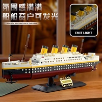 2383 pièces, modèle de bateau Titanic à l'échelle 1:8, briques de construction en plastique ABS, énorme navire de croisière, jouet de construction pour enfants de 5 à 7 ans