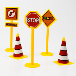 Cake Toppers Traffic Signs 5-Piece Set Plastic Reusable Birthday Party Decorations - Product Image 1