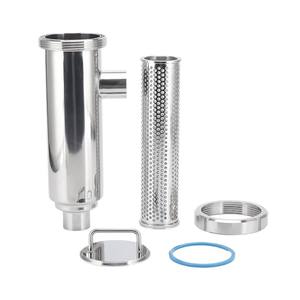 Filtre d'angle soudé en acier inoxydable 304 de qualité sanitaire, pièce de machine de transformation alimentaire avec port de décharge de qualité alimentaire - Product Image 1