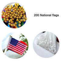 Drapeaux nationaux miniatures, drapeaux portatifs en plastique, durables, écologiques, couleurs vives, surface lisse, drapeaux de forme rectangulaire