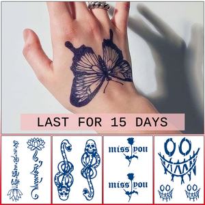 Тату-наклейки для рук и пальцев, полуперманентные, голубые, холодные, 15 дней - Product Image 3