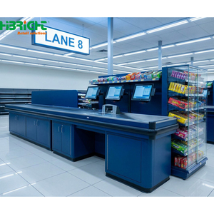 Comptoir de caisse moderne pour supermarché et magasin de proximité avec porte-revues intégré - Product Image 5