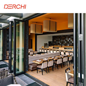 डेची आधुनिक ग्लास एल्यूमीनियम मिश्र धातु स्टोरफ्रंट बाहरी वाणिज्यिक तह दरवाजा - Product Image 6