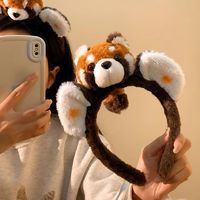 Nouveau Bandeau Cheveux Petit Panda, Oreilles d'Animaux en Peluche de Parc d'Attractions, Bandeau Pouponnet de Renard, Accessoire de Performance, Coiffe Photo, Unisexe