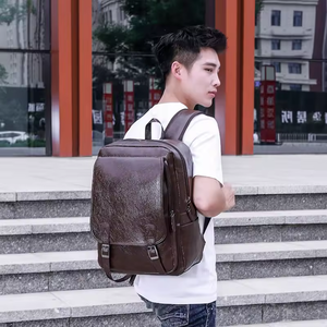 Super September Goede Kwaliteit Pu Lederen Tas Met Usb Oplaadtas Waterdicht Uitbreidbaar Grote Capaciteit Laptop Rugzak Voor Mannen - Product Image 6