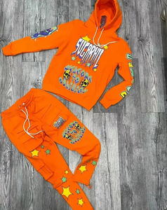 Tuta Sportiva da Uomo Personalizzabile con Logo, Taglie Forti, <span class=keywords><strong>Felpa</strong></span> con Cappuccio <span class=keywords><strong>e</strong></span> Pantaloni, Set 2 Pezzi, Tuta da Jogging <span class=keywords><strong>Cargo</strong></span> - Product Image 2