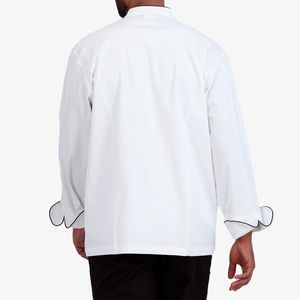 Hoge Kwaliteit Groothandel Contrast Zwart En Wit Lange Mouw <span class=keywords><strong>Chef</strong></span>-Kok Jas Restaurant Uniform <span class=keywords><strong>Chef</strong></span> Jas Custom Borduurwerk Logo - Product Image 2