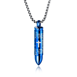 الفولاذ المقاوم للصدأ رصاصة قلادة جرة رماد قلادة الصليب اللوردات الصلاة رماد الحرق قلادة - Product Image 4