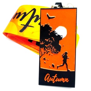 Médailles de sport en alliage de zinc 3D, design unique, pour la vente en gros, médailles personnalisées pour le duathlon, le triathlon, la course à pied, prix en or avec ruban - Product Image 1