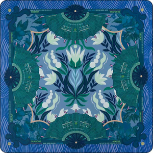 Tapete de Lujo Floral Mahjong Line Lily Valley, Tapete de Mesa Americano Antideslizante de Terciopelo Azul Verde, Venta al Por Mayor OEM - Product Image 1