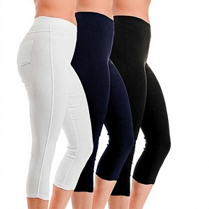 Pantalon skinny en polaire pour l'automne et l'hiver, en velours épais, polyester, taille haute, décontracté, chaud, leggings - Product Image 2