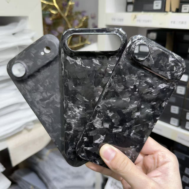 Carbon Fiber Ultra Thin Shockproof Phone Case Business Protective Cover Forged Texture Large and Precise Hole for iPhone