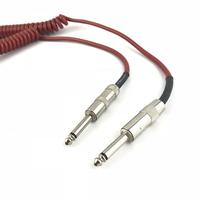 Câble pour Instrument électrique guitare, droit à droit, câble d'instruments Audio, à ressort, bouclé, protection en PU