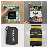 Custom High Quality Quick Dry Waffle and Suede Microfiber Double Side Printed Recycled Sand Free Beach Towels