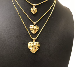 Hip Hop Benzersiz Tasarım Altın Parçası Elmas Kesim Kalp Şeklinde Charm Kolye Kadınlar/Erkekler İçin Takı - Product Image 5