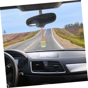 Boş 8ml yuvarlak şişe araba parfüm difüzör asılı yuvarlak şişe ahşap kapak - Product Image 3