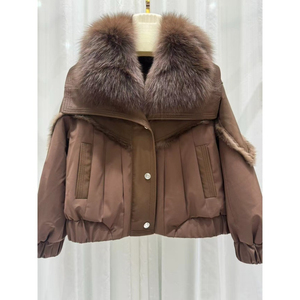 OFTBUY 2026 Nouvelle <span class=keywords><strong>Parka</strong></span> Courte pour <span class=keywords><strong>Femme</strong></span> avec Col en Fourrure de Renard, Doudoune Rembourrée Épaisse et <span class=keywords><strong>Imperméable</strong></span> pour l'Hiver - Product Image 5