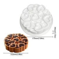 Moule Rond en Forme de Cœur pour Gâteau au Chocolat Mousse, Antiadhésif, Facile à Démouler, Compatible Four, Outil de Cuisson DIY, Vente Transfrontalière