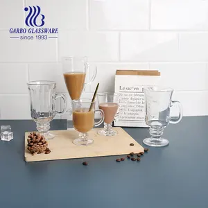 优雅的甜点高脚杯透明玻璃玻璃杯冰激凌碗或圣代杯用于牛奶咖啡泡泡茶果汁饮料