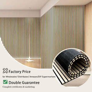 Panneaux Muraux <span class=keywords><strong>en</strong></span> <span class=keywords><strong>Bois</strong></span> Akupanel MDF à Lattes, Panneaux Acoustiques Flexibles pour Plafond Courbé, Panneaux Acoustiques Tambour - Product Image 1