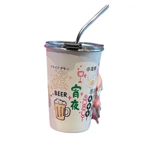 Qihui mug kopi barbeku, mug kopi grafiti LOGO 304 stainless steel lapisan tunggal berkemah luar ruangan dapat terukir cangkir