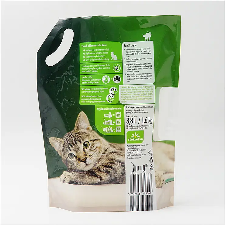 Heat Seal Plastic Stand Up Packaging China Manufacture Cat Litter Bag