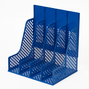 <span class=keywords><strong>COMIX</strong></span> Porte-revues en plastique épais blanc à quatre compartiments, organiseur de documents de bureau grande capacité pour usage professionnel - Product Image 6