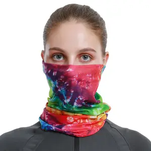 Individueller multifunktionaler Angelhals Gator elastischer Gesichtshals Geiger nahtlose Polyester-Bandana-Pailletten mit Logodruck