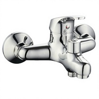 Mitigeur de douche thermostatique à levier unique en chrome poli, en alliage de zinc, avec pommeau de douche carré moderne en céramique à jet de pluie et fonction de mesure