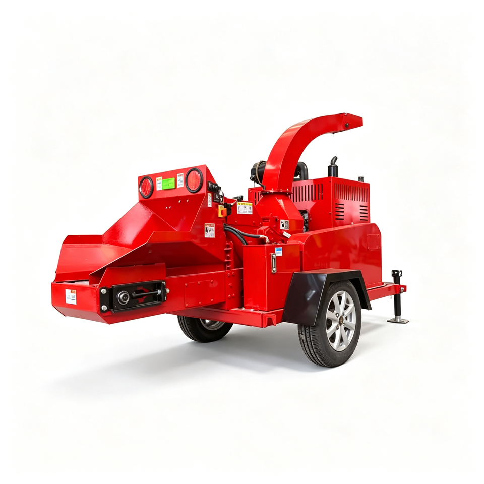 Timber Core Sampling Diesel Towable Wood Chipper Hydraulic Automatic Feeding Tree Branch ...