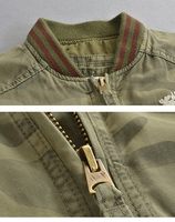 Fabricants de vestes Veste en coton lavé lourd pour homme Veste en coton imprimé pour homme