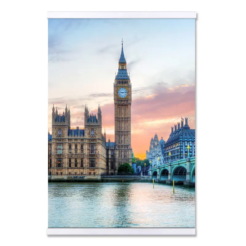 London Architecture Big Ben Wall Art Canvas Digital Printed Poster with Magnetic Frame