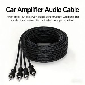 Wholesale Universal <b>Car</b> <b>Amplifier</b> Audio Super Soft Matte PVC 2RCA Twisted Pair Cable - Product Image 2