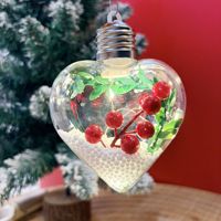 Boules de Noël transparentes lumineuses à suspendre, 7 cm, forme semi-ouverte, en plastique, avec lumière chaude, décorations de Noël