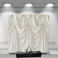 Vente directe usine – Support de toile tendue personnalisé 8x8 pieds, arrière-plans portables pour cabine photo, bannières publicitaires pour salons professionnels