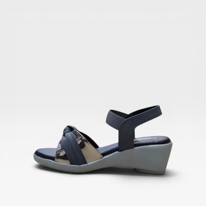 Comfortable Black Wedge <b>Sandals</b> for Women Elegant Bow Design Slingback Strap Open Toe Soft Cushion Lightweight Casual Fashion - Product Image 4