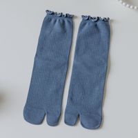 여성용 타비 양말 2지 양말 캔디 컬러 면 덧신 1켤레