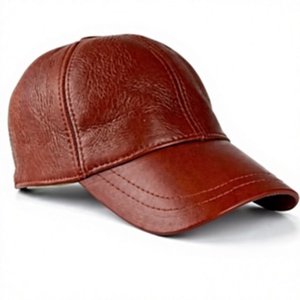 Casquette de baseball en cuir style Old Money personnalisée, minimaliste, en cuir véritable nude, casquette de papa, fournisseur OEM - Product Image 1