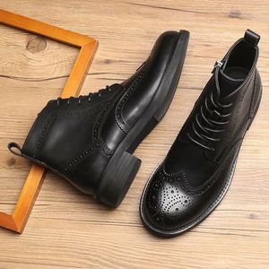 High Quality Large-Sized Men's Office Shoes Toe Lace-Up Lightweight Anti-Slip Breathable Genuine Leather Business Wedding Autumn - Product Image 3