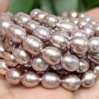 Perles d'eau douce naturelles de 6-7 mm, forme de riz violet, perles en vrac pour la fabrication de bijoux, bracelets, colliers, accessoires DIY
